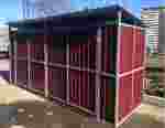 Площадка для мусорных контейнеров с воротами (на 2 контейнера) 