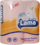 Бумага туалетная "Snow Lama" белая, целлюлоза 2-х сл, 4-х рул. /12 уп.