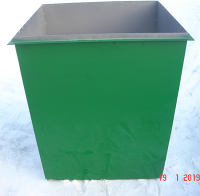 Контейнер для мусора квадратный 0,5 м3 (870х870х930мм) без крышки ― РусСнабЖение