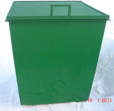 Контейнер для мусора квадратный 0,5 м3 (870х870х1030мм) с крышкой ― РусСнабЖение