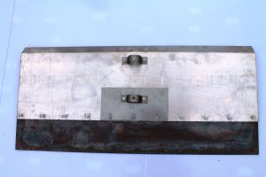 Лопата для снега алюминиевая (дюраль) 2мм НА БОЛТАХ , 1-бортная 75х35см УСИЛЕННАЯ, с накладкой 12см, ОБРАТНОЕ КРЕПЛЕНИЕ без черенка