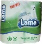 Бумага туалетная "Snow Lama" белая, целлюлоза 2-х сл, 4-х рул. /12 уп.